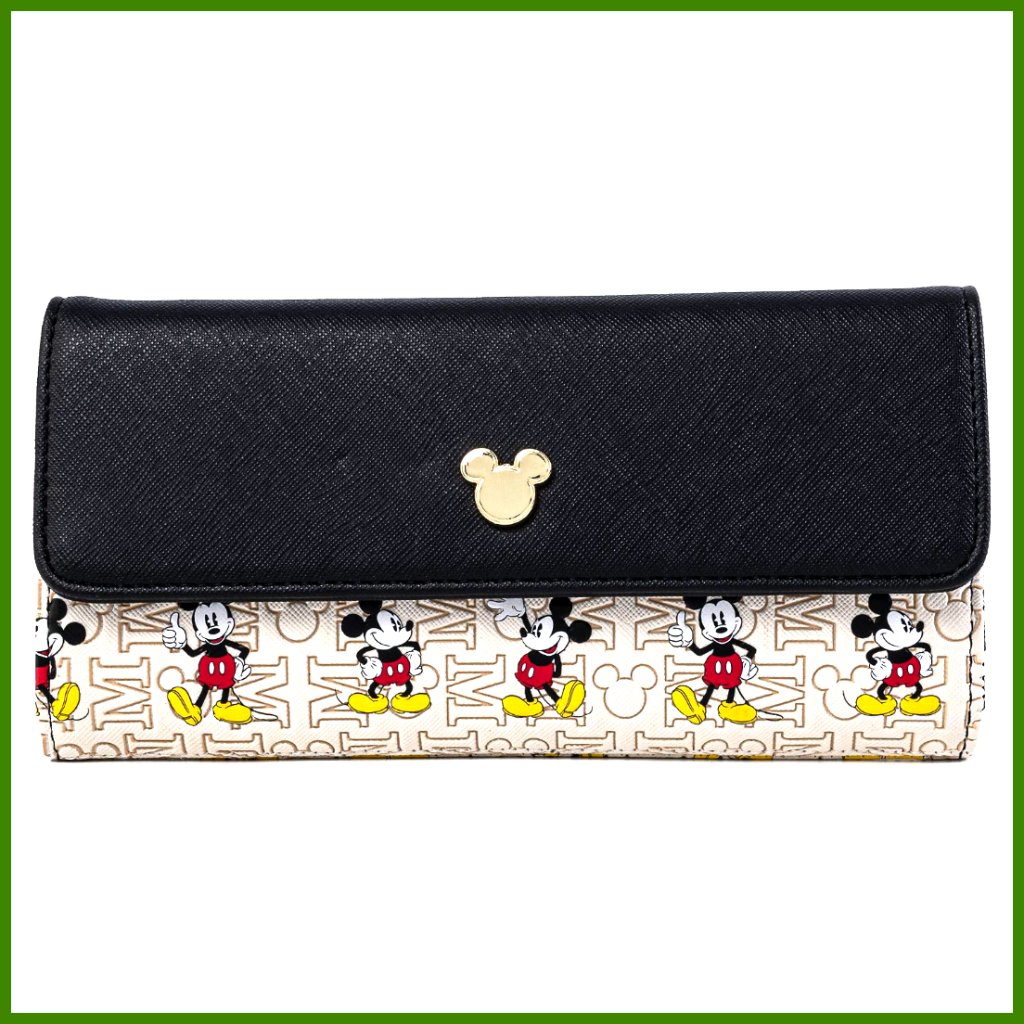 Faux Leather Zip Wallet With Mickey Hardware, 13 Card Slots